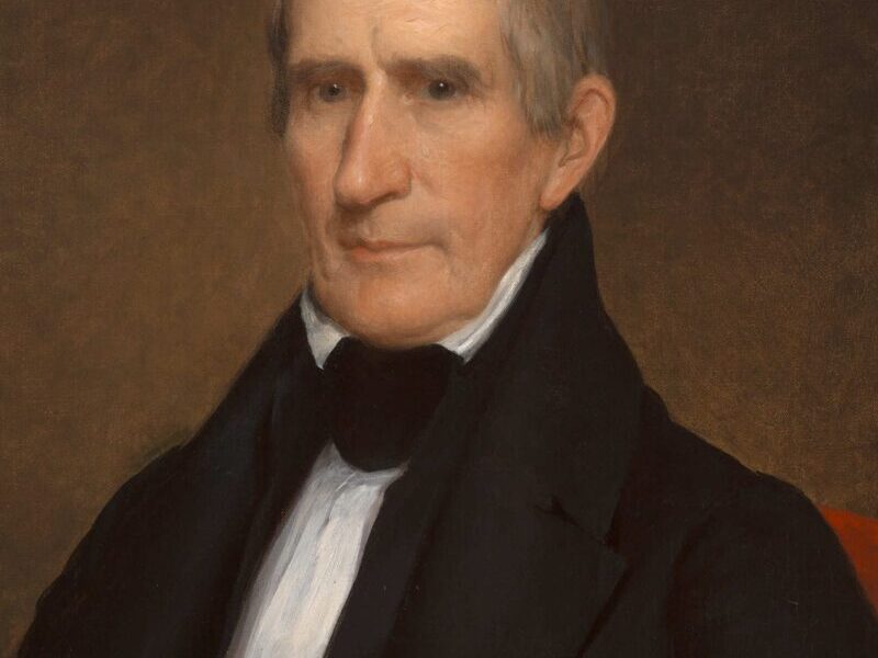 painted portrait of US President William Henry Harrison